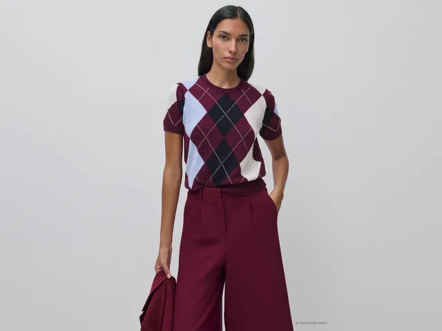 United Colors of Benetton Camicia rombi cotone lana taglia M
