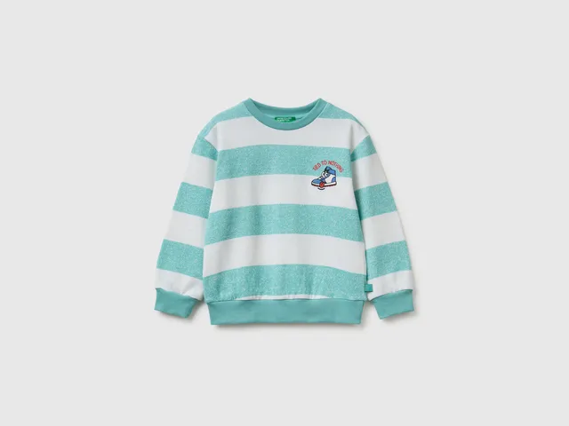 United Colors of Benetton Oversized striped sweatshirt felpa righe