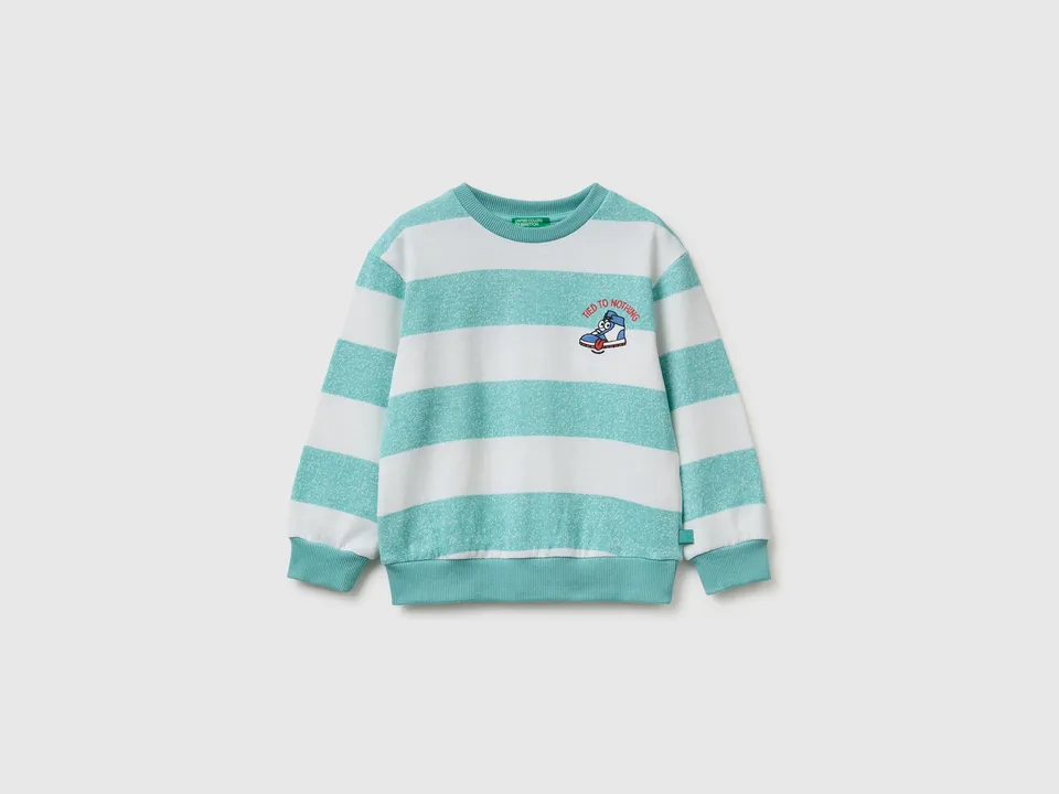 United Colors of Benetton Oversized striped sweatshirt felpa righe