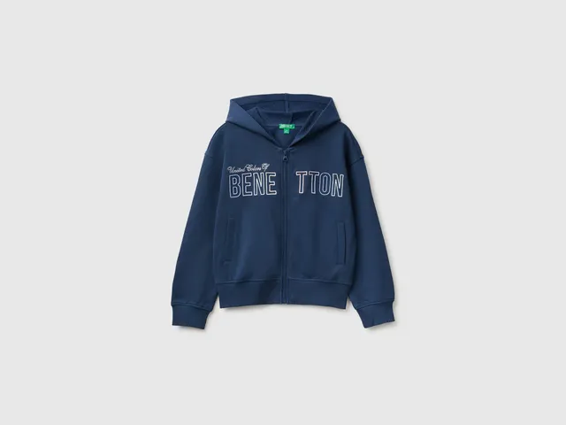 United Colors of Benetton felpa cappuccio cotone zip taglia M