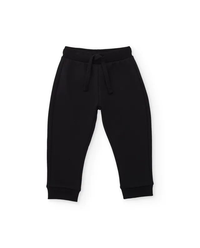 TucTuc Pantaloni felpa bambino nero vita elasticizzata