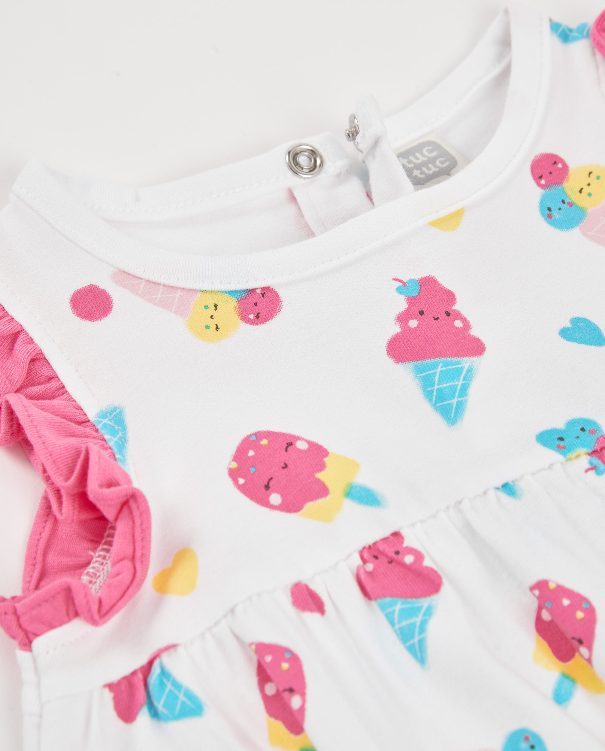 TucTuc Tutine Pagliaccetto gelati neonata bianco 3-6 mesi