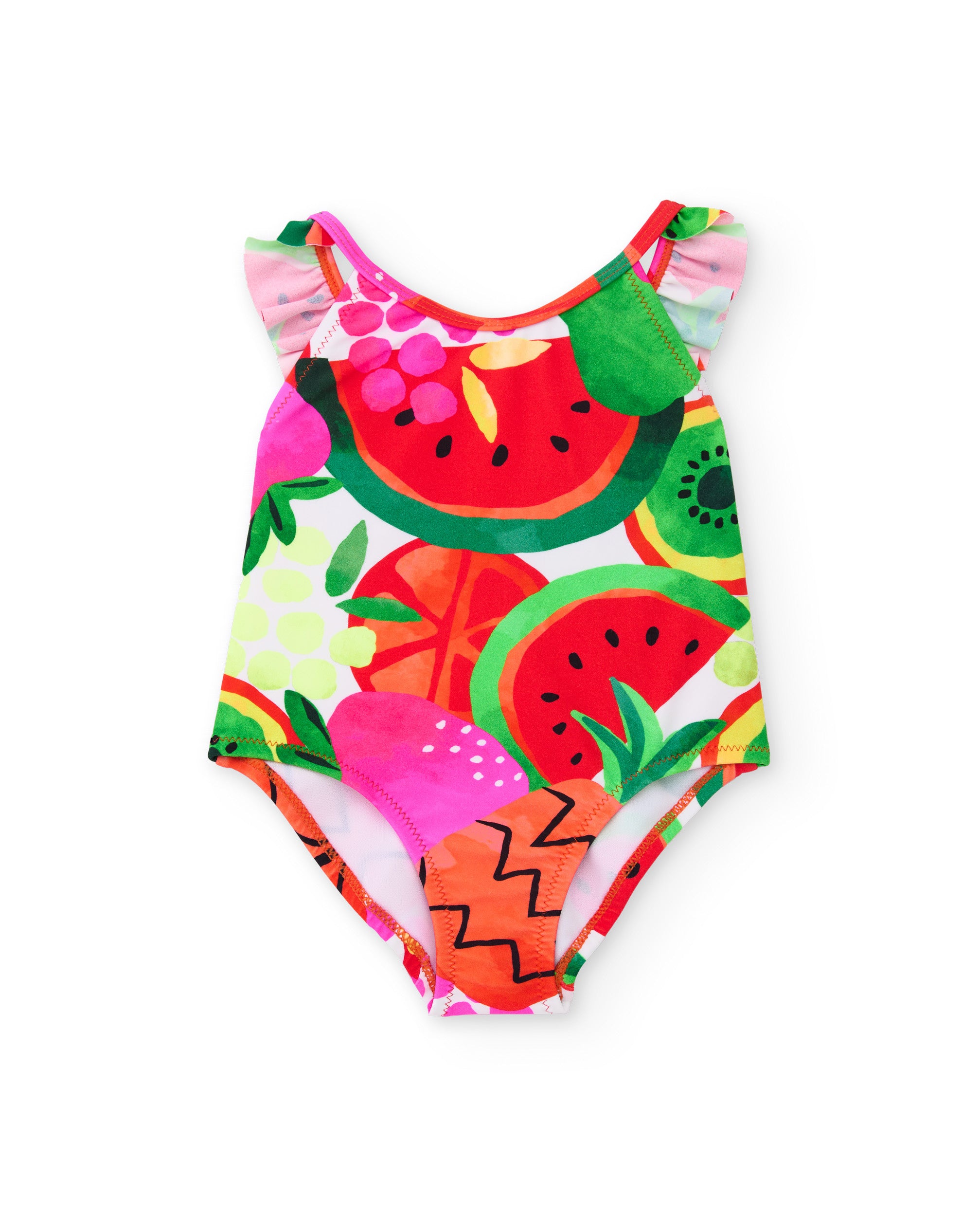 TucTuc Costumi costume bambina volant stampa frutta rosso