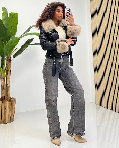 Sottosopra JEH3851 Jeans Palazzo Donna Grigio Melange