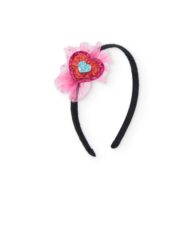 TucTuc Accessori Cuore Cerchietto Bambina Rosa Paillettes