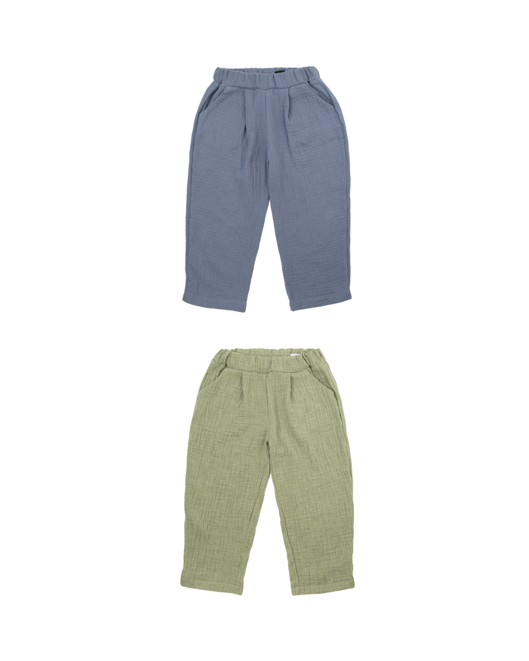 Woolly Organic SS27 Pantaloni Bimbo Mussola Cotone Bio