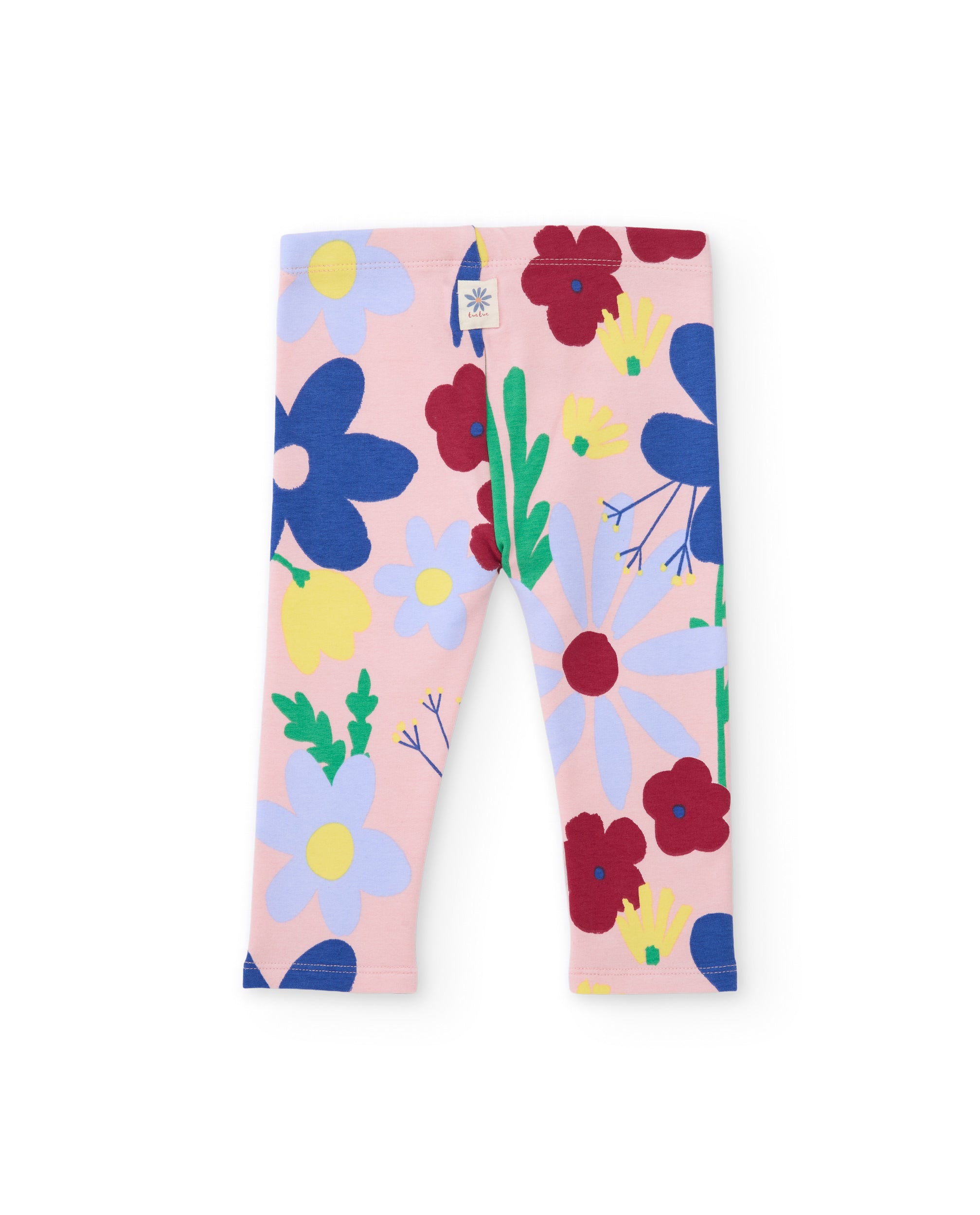 TucTuc Leggings Bimba Felpa Floreale Rosa Chiaro 6M-10A