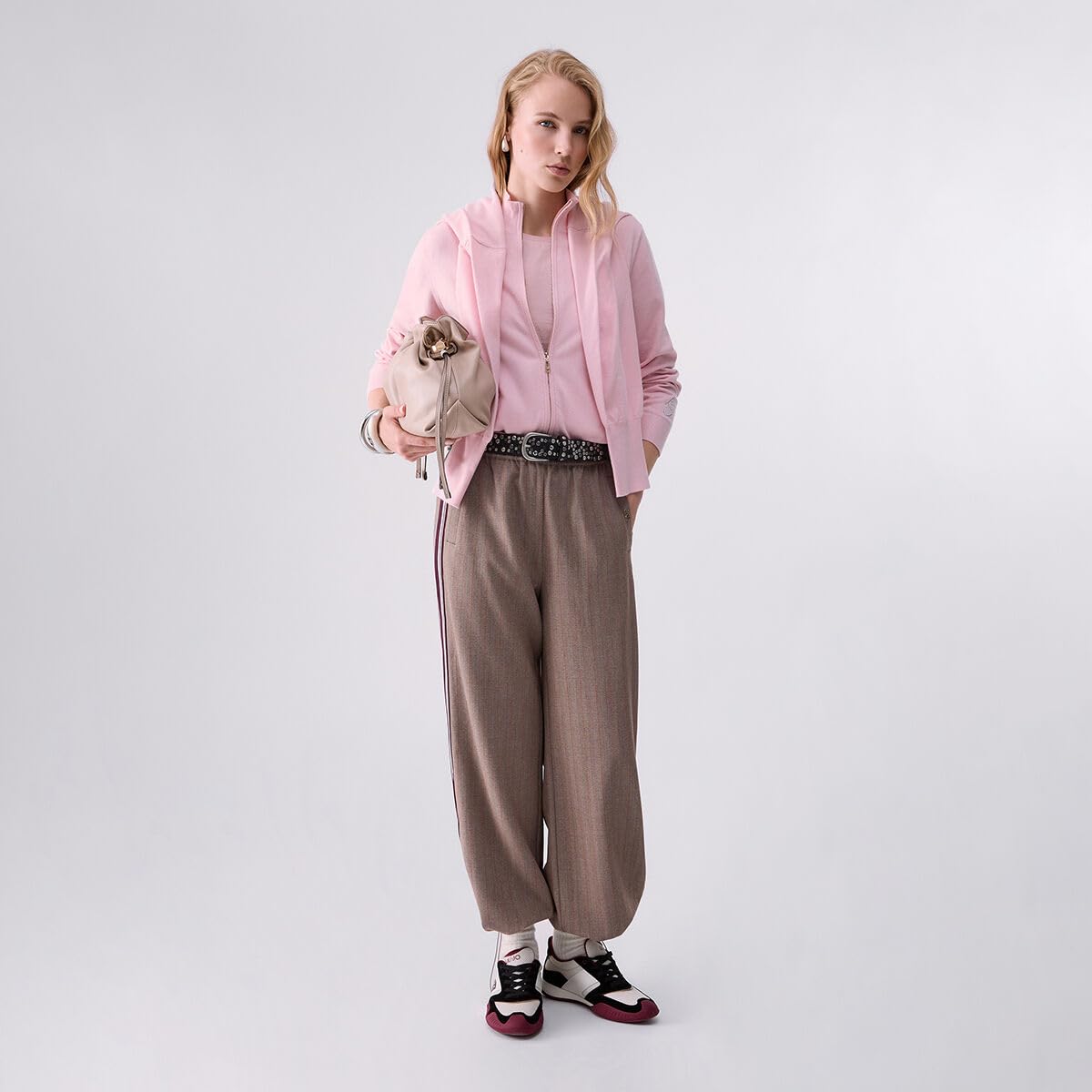 Liu Jo Cardigan Zip Donna L Maglia Tasche Logo Polsino