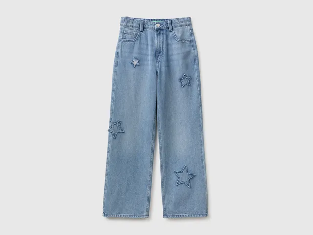 Benetton Jeans Dritti Stelle Cotone Denim