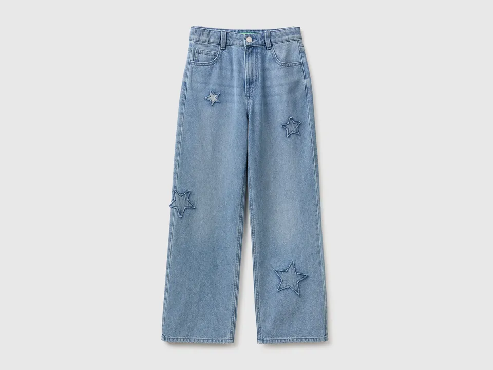 Benetton Jeans Dritti Stelle Cotone Denim