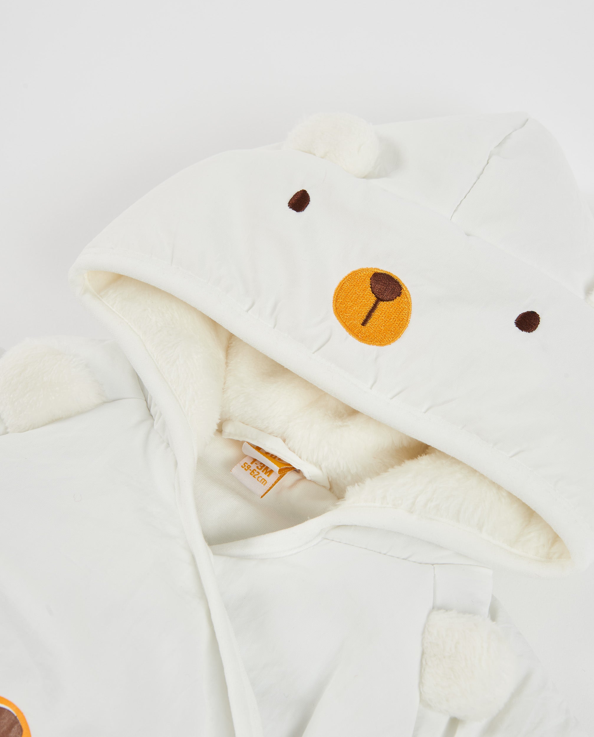 TucTuc Cappotti cappotto neonata bianco cappuccio orso