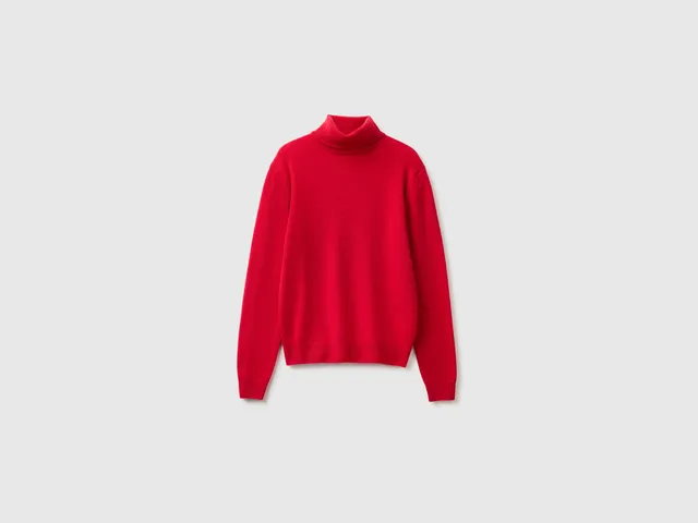 United Colors of Benetton Maglione Dolcevita Lana Merino 100% S