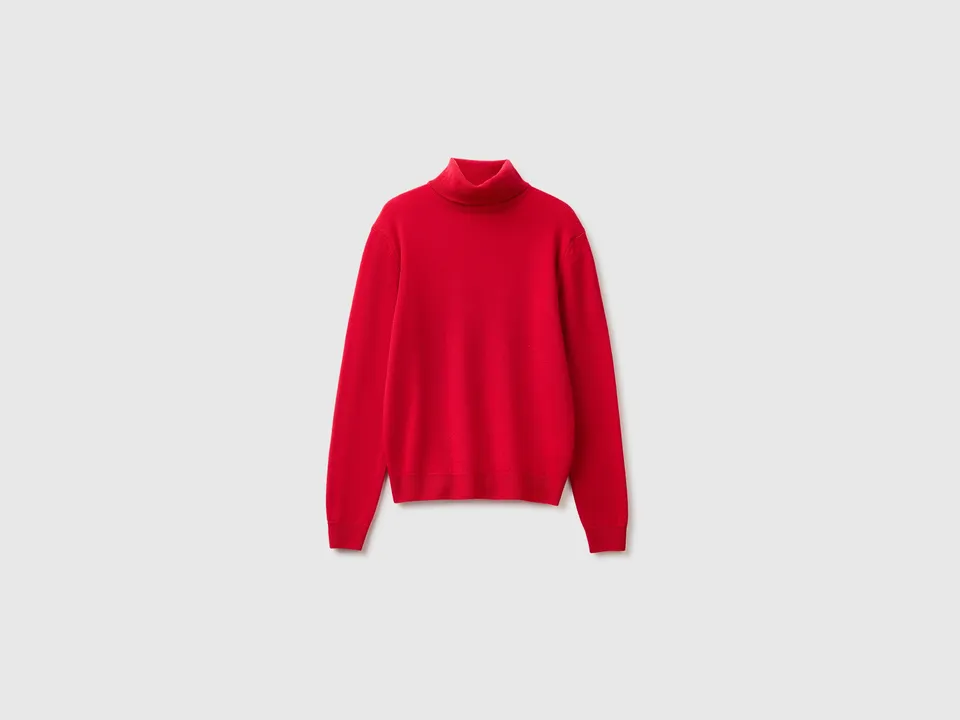 United Colors of Benetton Maglione Dolcevita Lana Merino 100% S