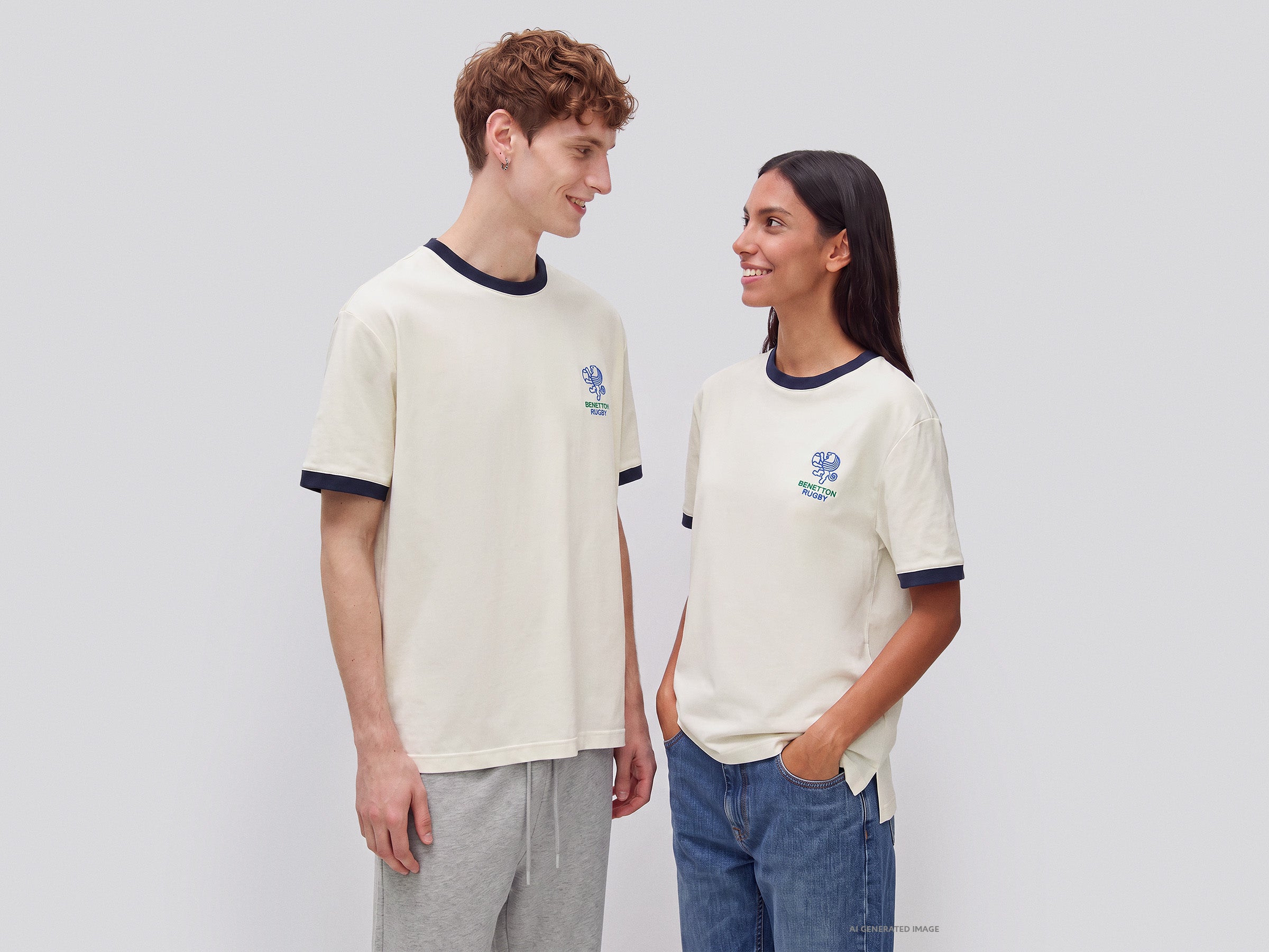 United Colors of Benetton Rugby T-shirt Cotone M Bianca