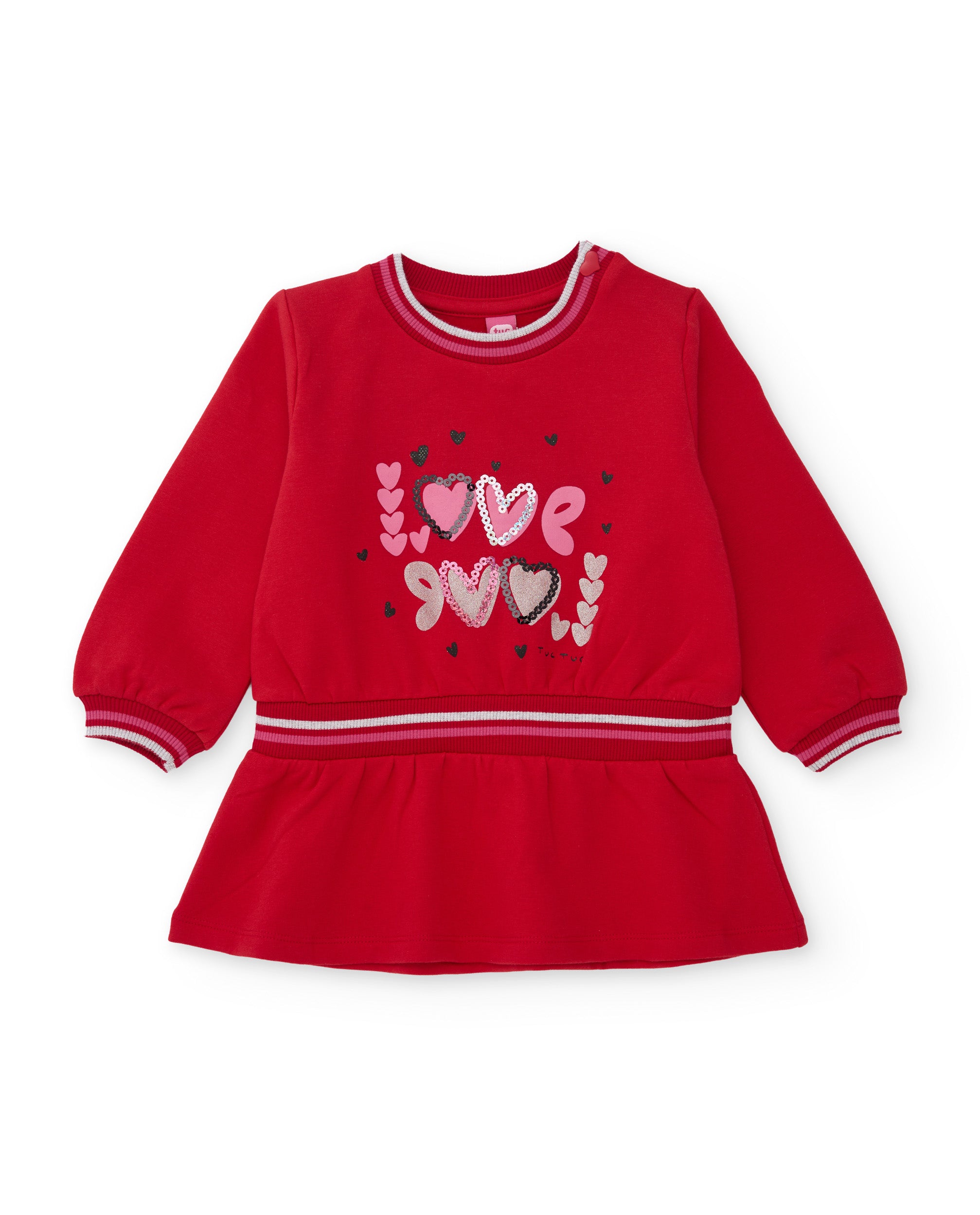 TucTuc Vestiti Vestito Bambina Felpa Rosso Volant