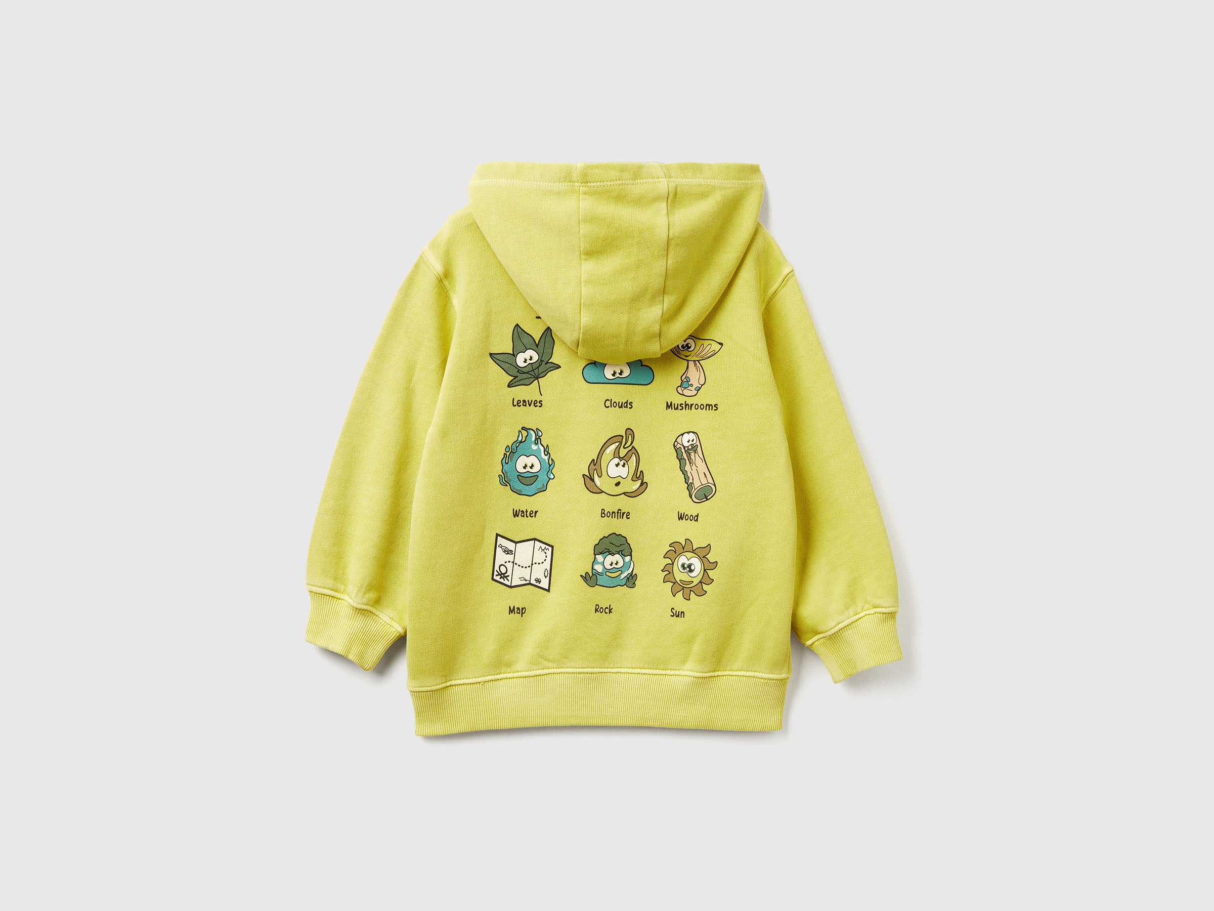 United Colors of Benetton Sweatshirts Felpa Bimbo Cotone Cappuccio Stampa