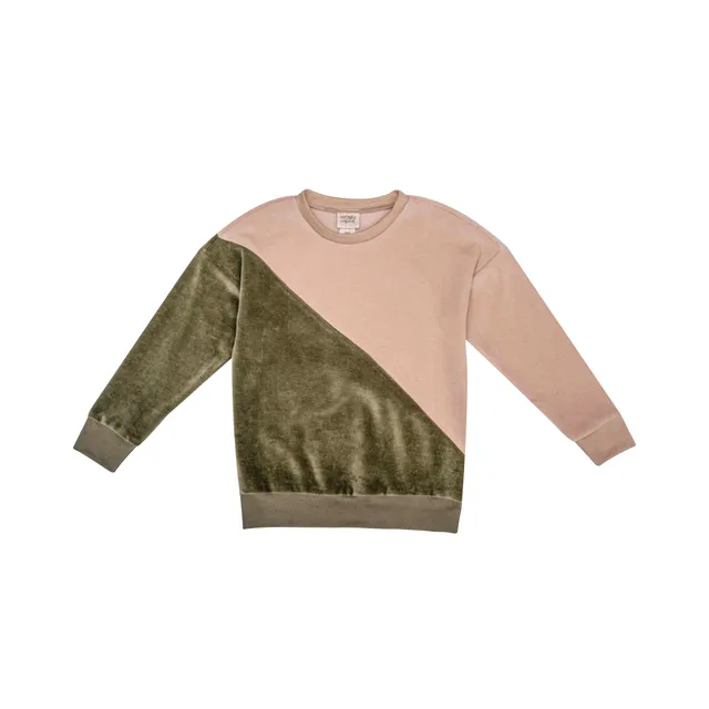 Woolly Organic Velour Sweater felpa velluto Sand Khaki
