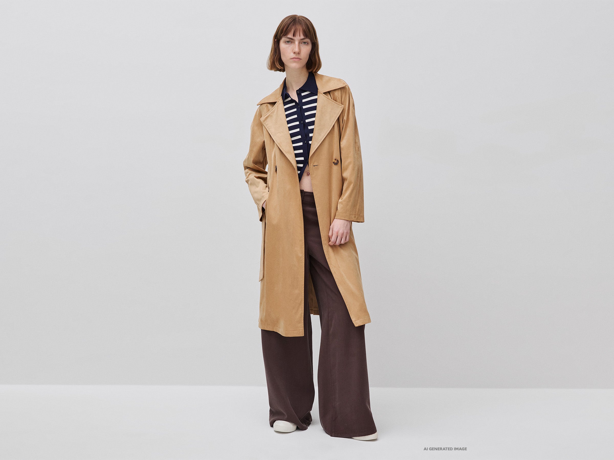 United Colors of Benetton Trench Lungo Camoscio M