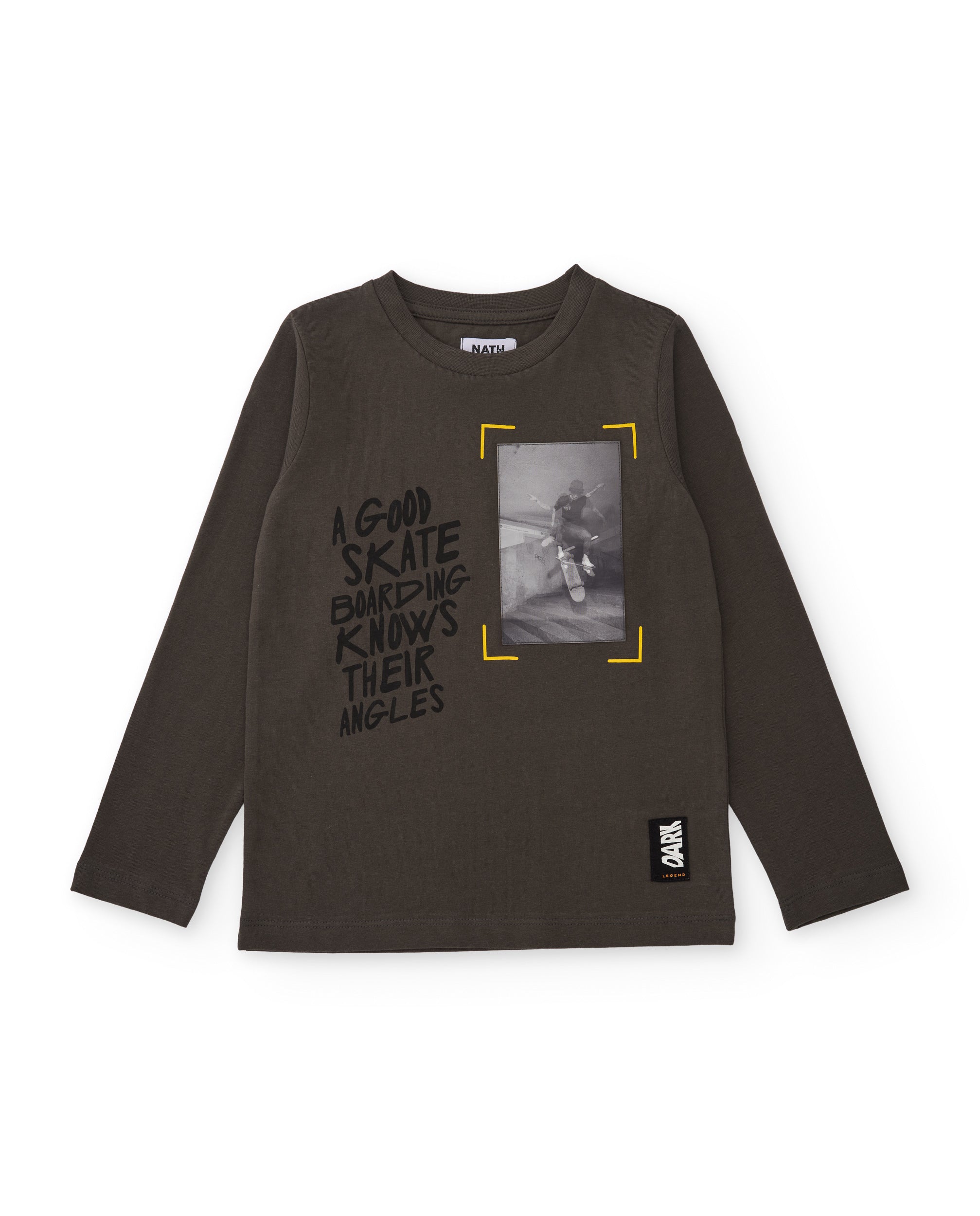 TucTuc Magliette t-shirt bambino bianca stampa skate maniche lunghe