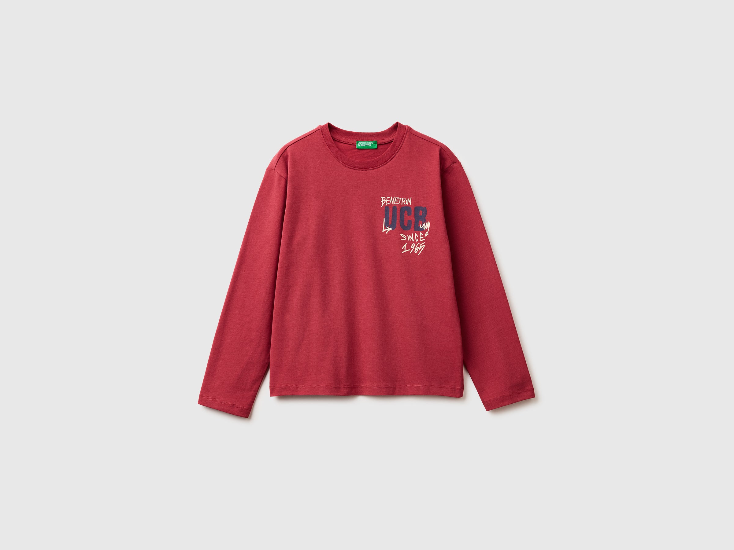 United Colors of Benetton T-Shirt Cotone Bio Maniche Lunghe Logo S