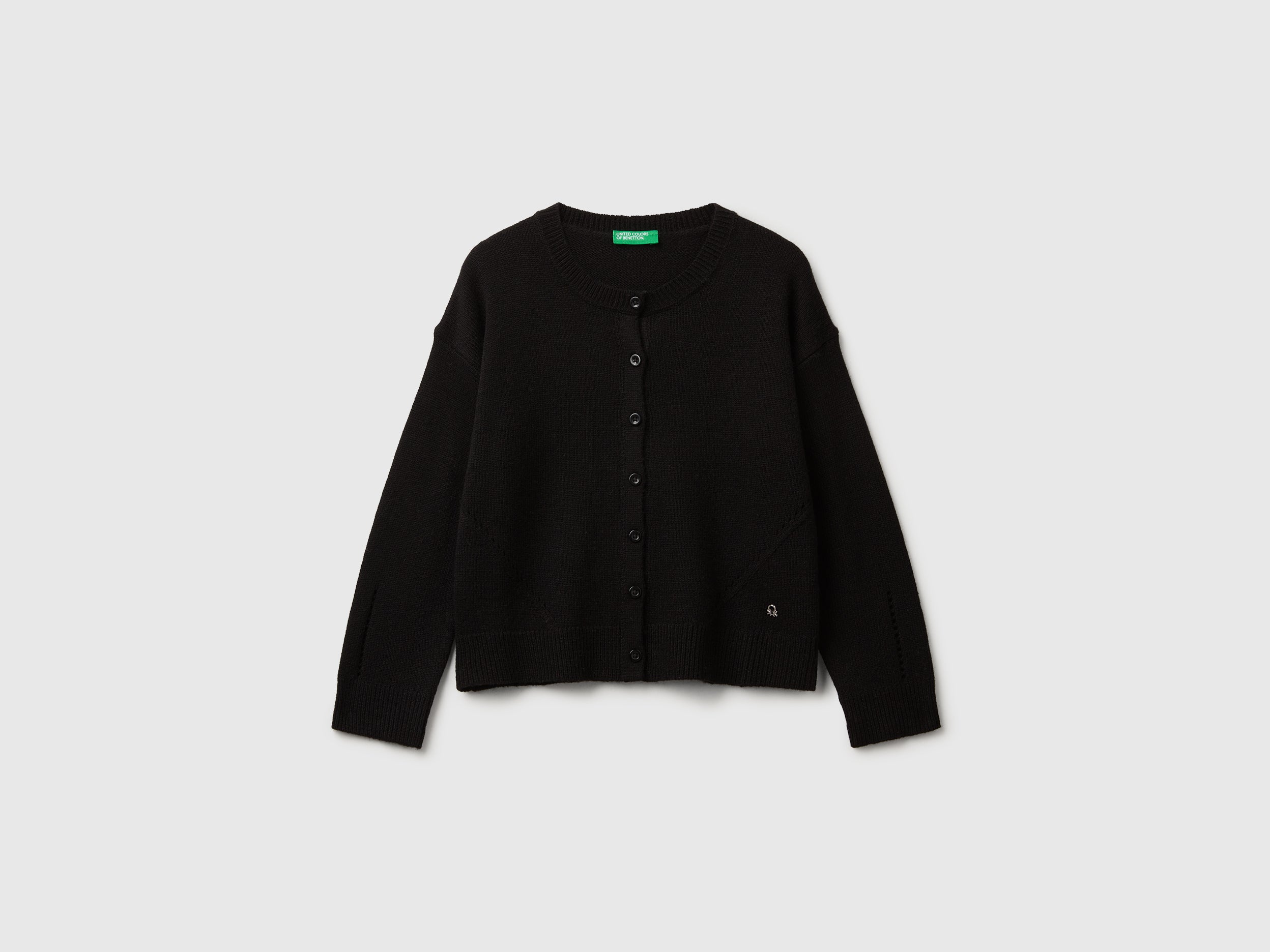 United Colors of Benetton Cardigan viscosa lana bottoni collo mandarino