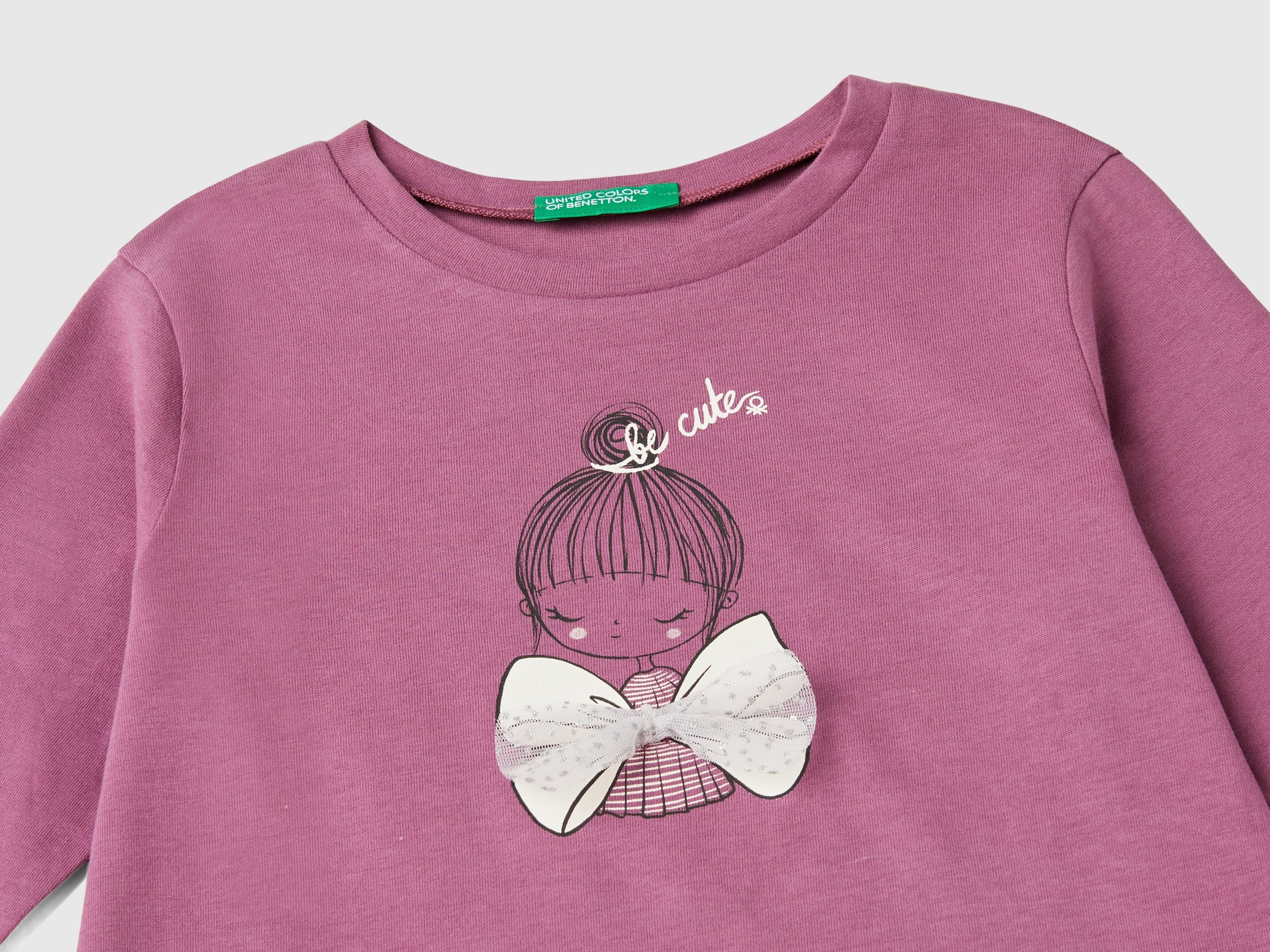 Benetton T-shirt bimba cotone biologico tulle taglia 104