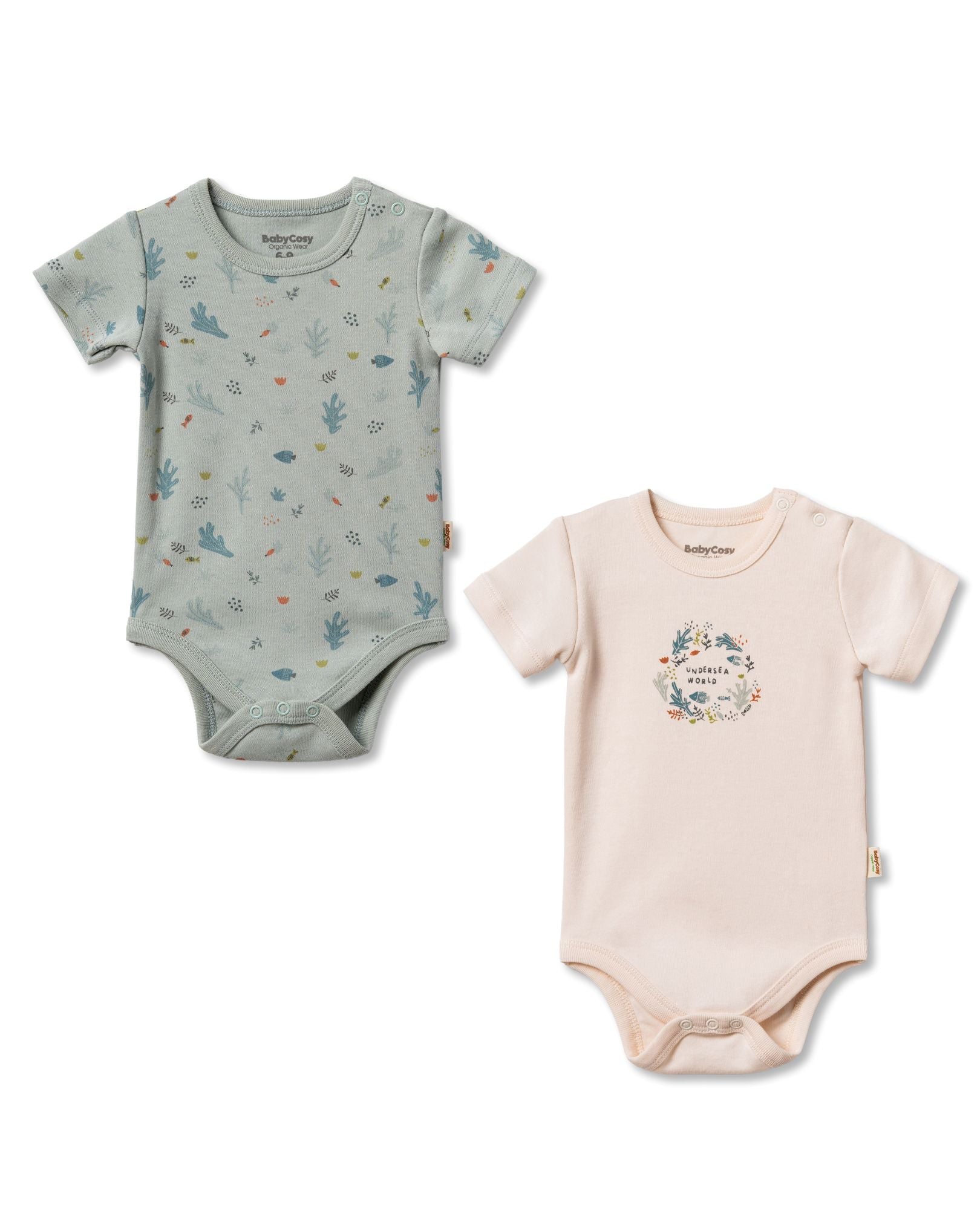 Babycosy Organic Mare Set 2 Body Neonato Cotone Organico