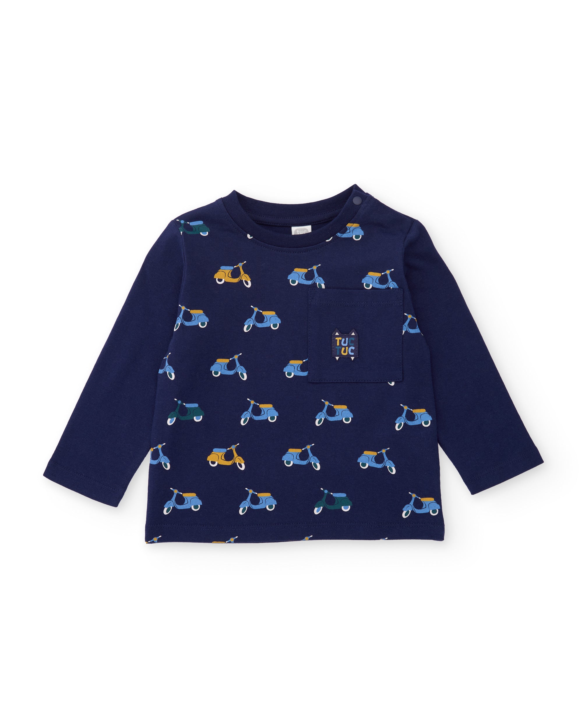 TucTuc Magliette t-shirt bambino maniche lunghe blu moto tasca