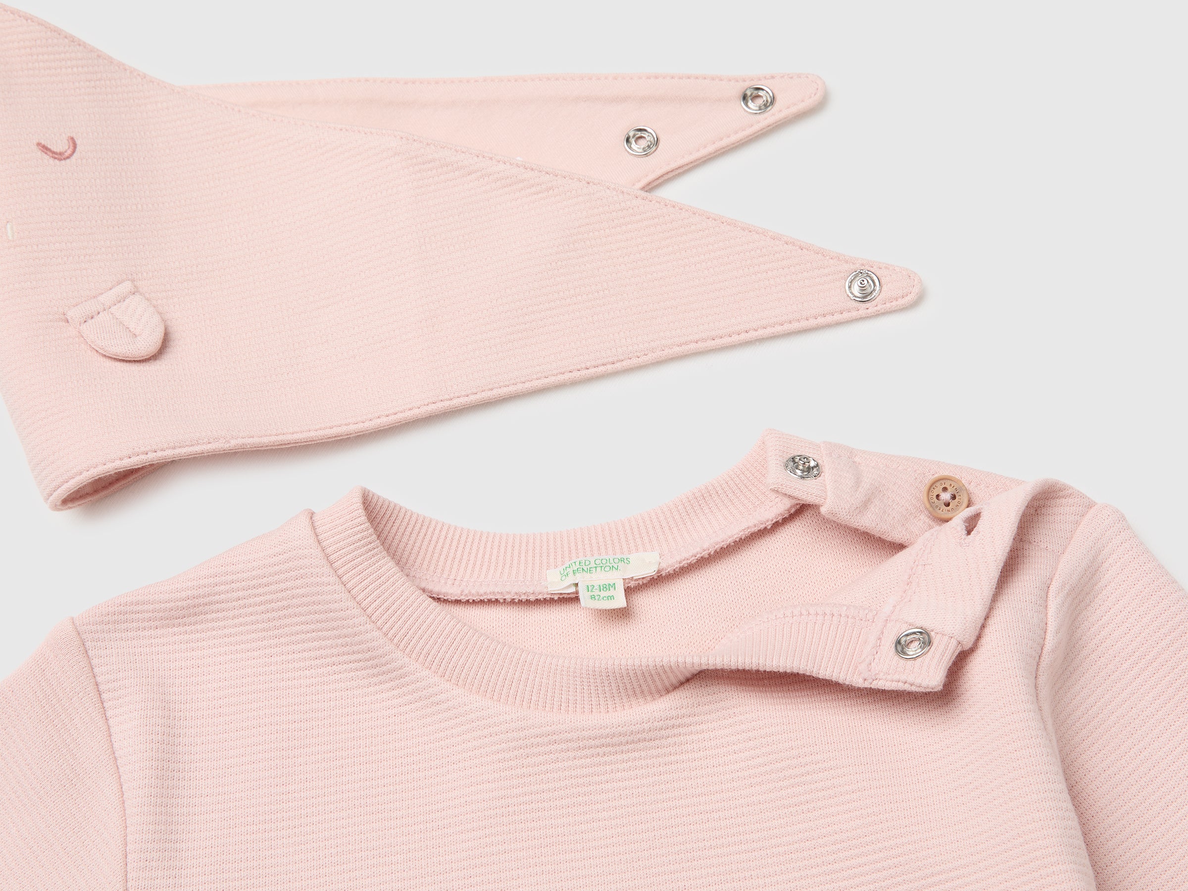 United Colors of Benetton Set Neonato Cotone 3 Pezzi Manica Lunga