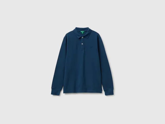 Benetton Polos polo cotone maniche lunghe taglia M