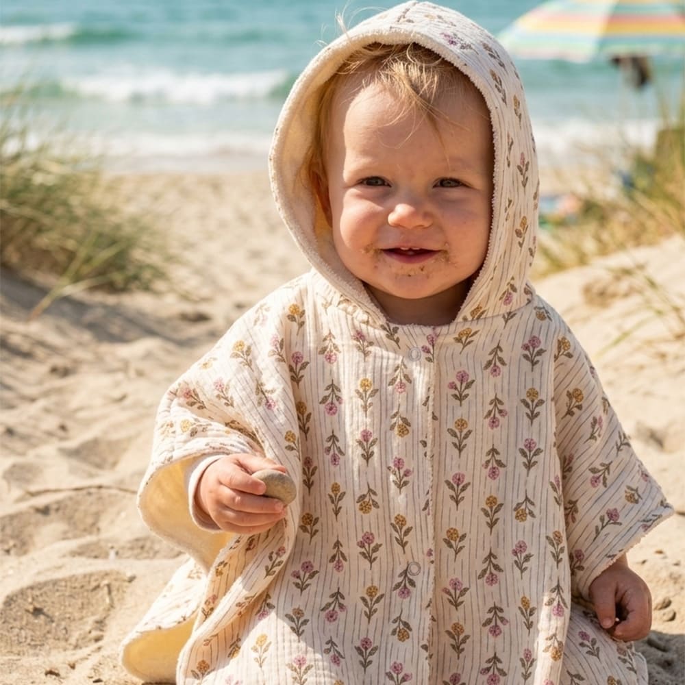 Petite Citrouille Les Essentiels Hortense poncho mare fiori