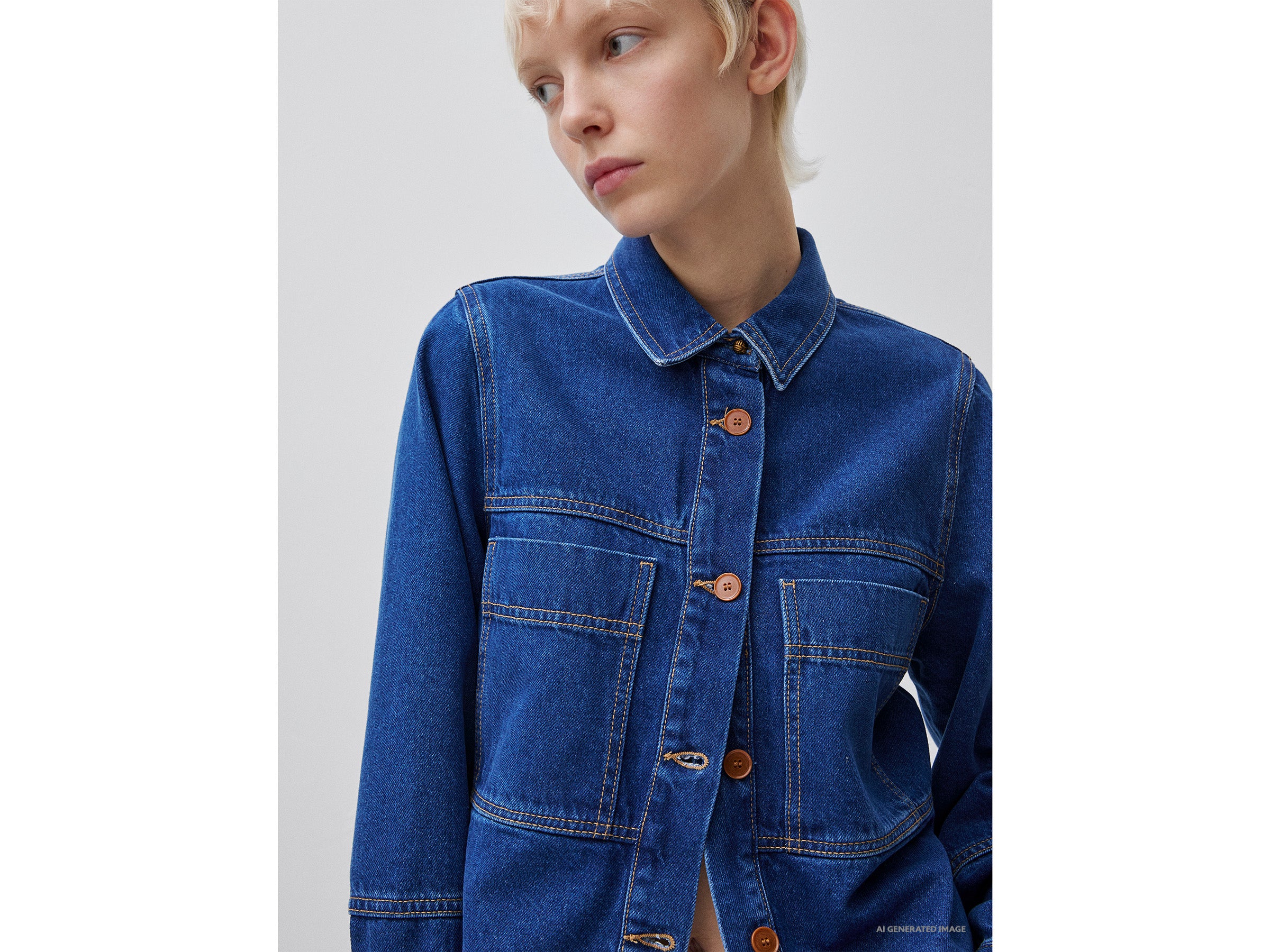 United Colors of Benetton camicia giacca denim 23C8DN097 S lyocell