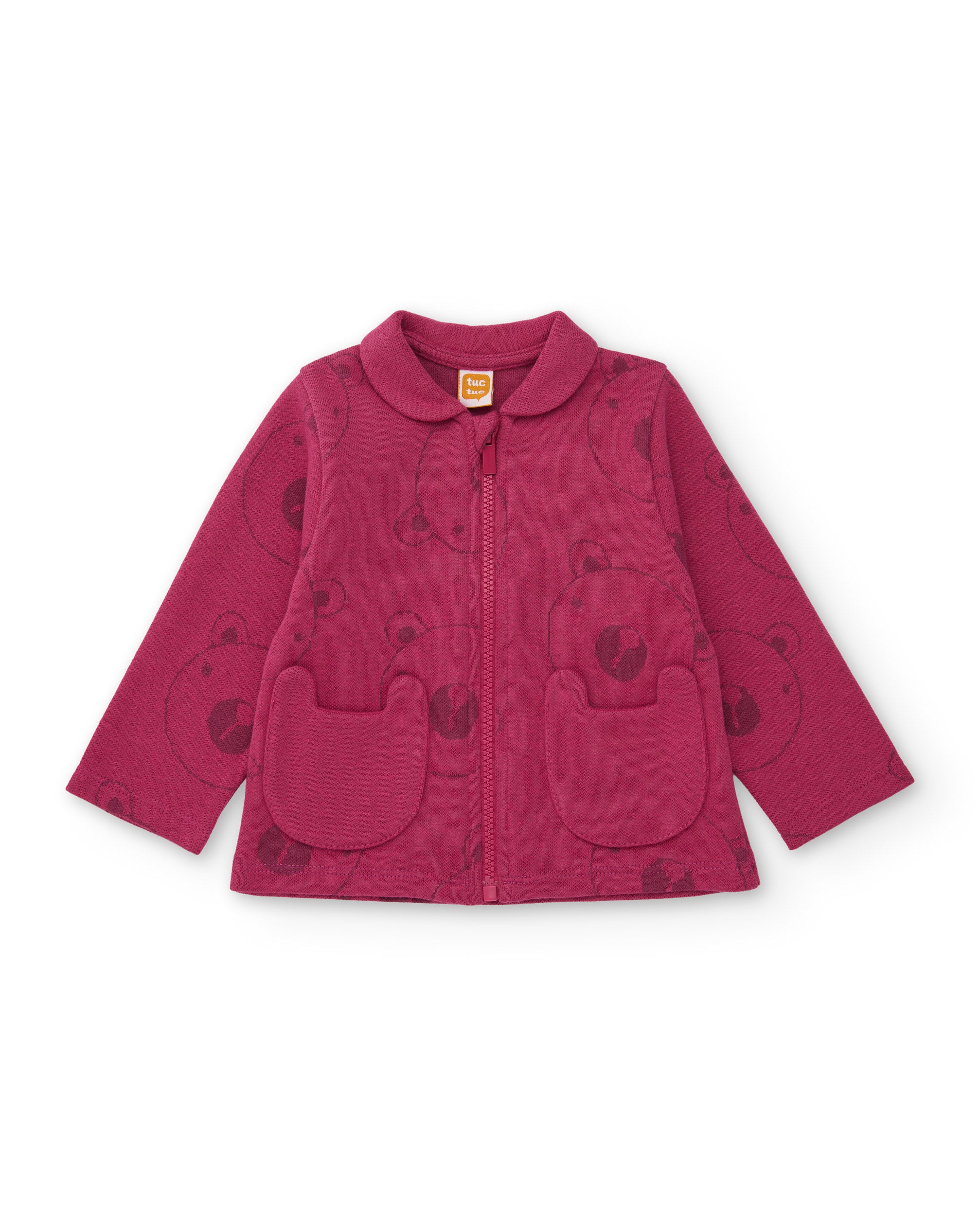 TucTuc Completi Completo Neonata Felpa Bordeaux Orsetto 3 Pezzi