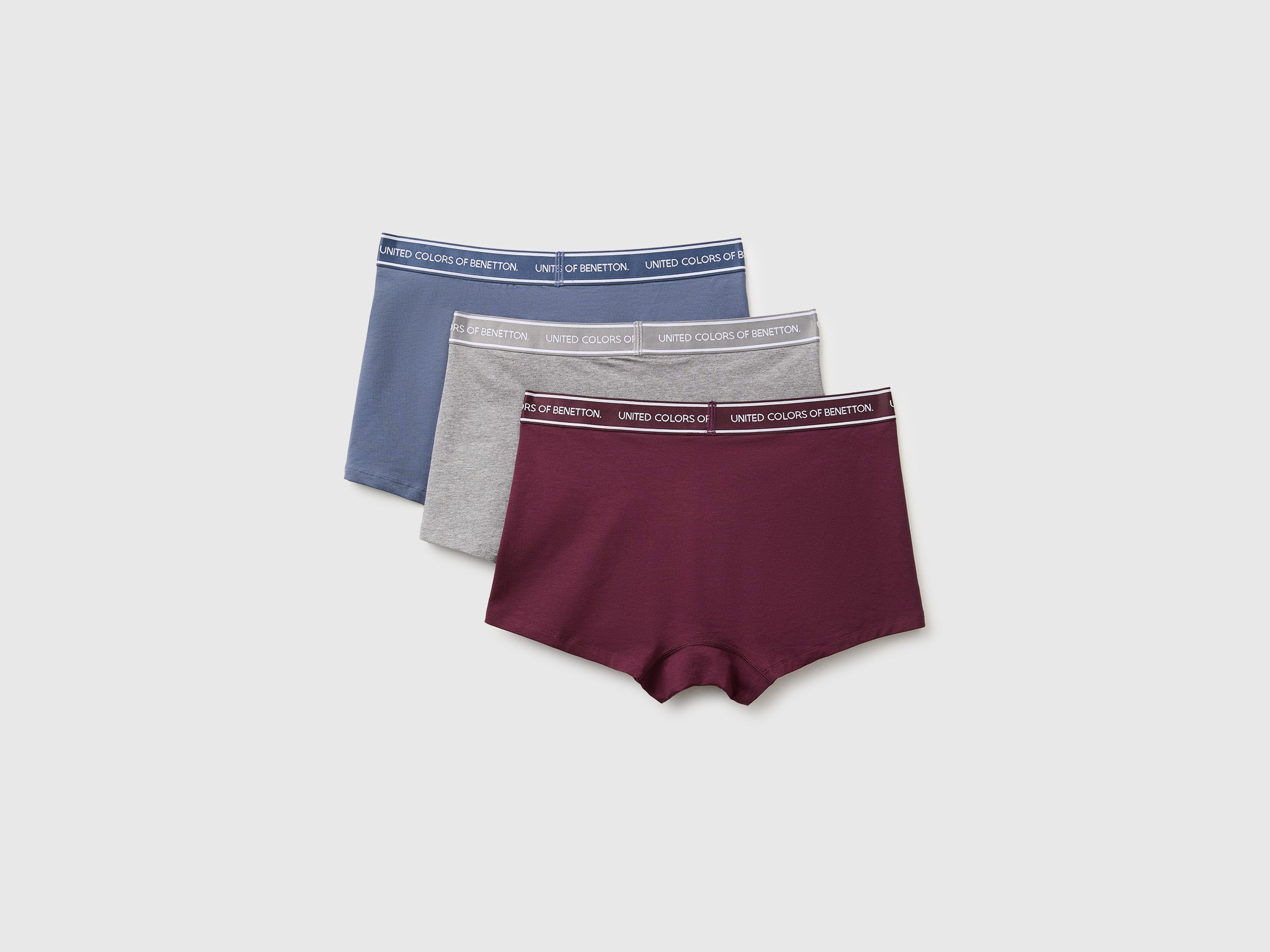 United Colors of Benetton Set 3 Boxer Cotone Elastico Logo Uomo