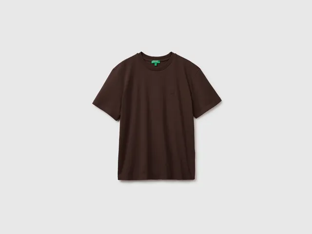 Benetton T-Shirt maglietta cotone bio manica corta logo petto