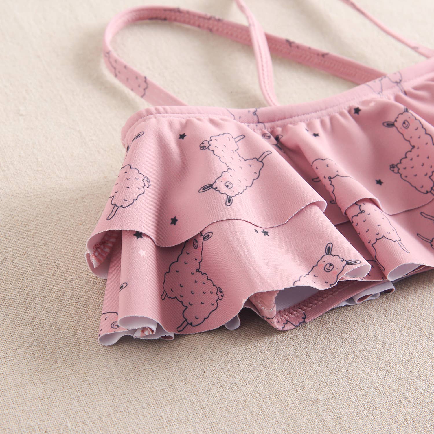 Dadati Bikini Lama costume bimba rosa 6 anni volant