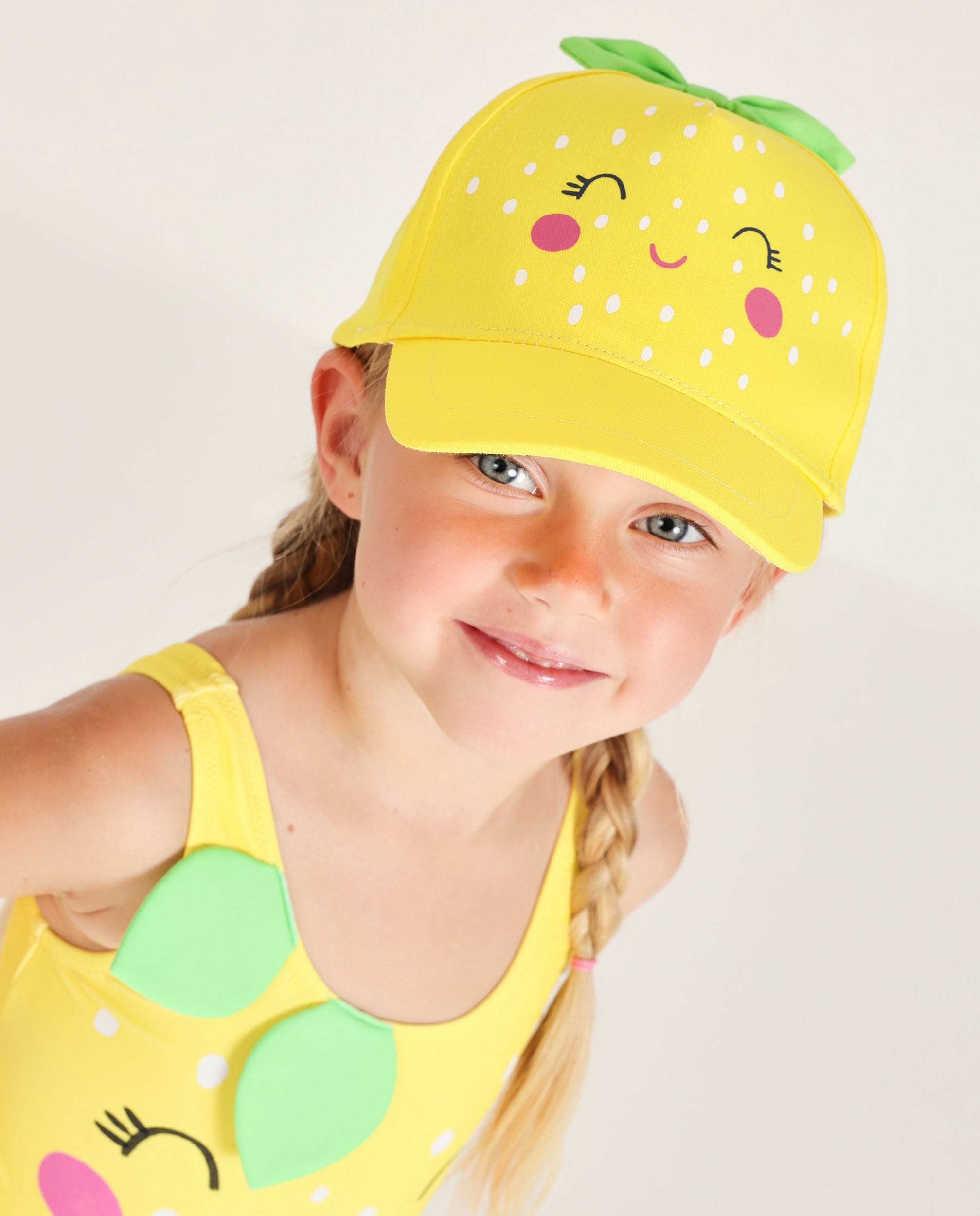 TucTuc Accessori cappellino bambina sole giallo foglie