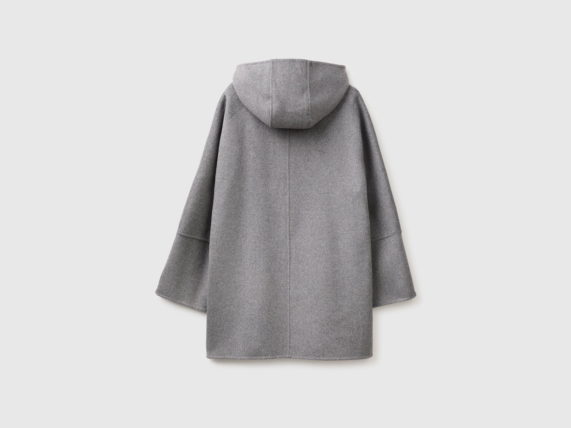 Benetton Cappotto Doppiopetto con Cappuccio M lana
