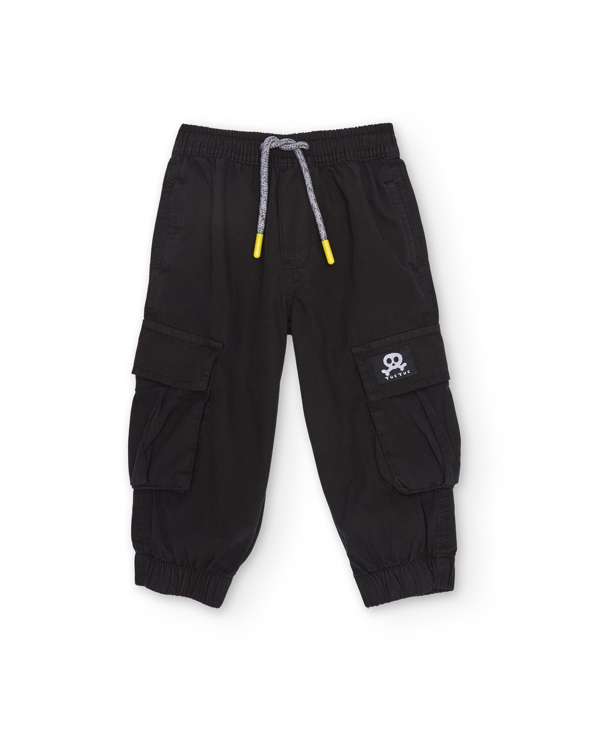 TucTuc Pantaloni cargo bambino nero tasche laterali