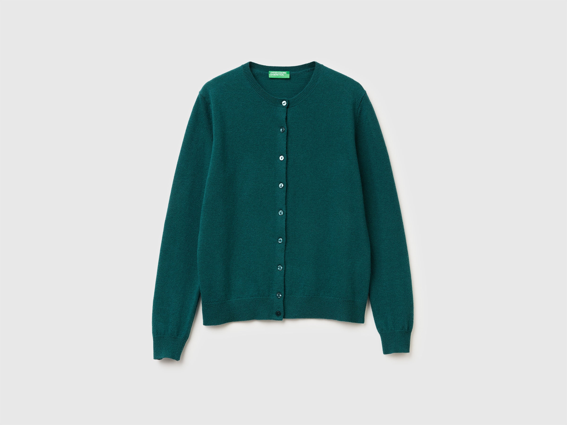 United Colors of Benetton Cardigan Verde Lana Merino Donna M