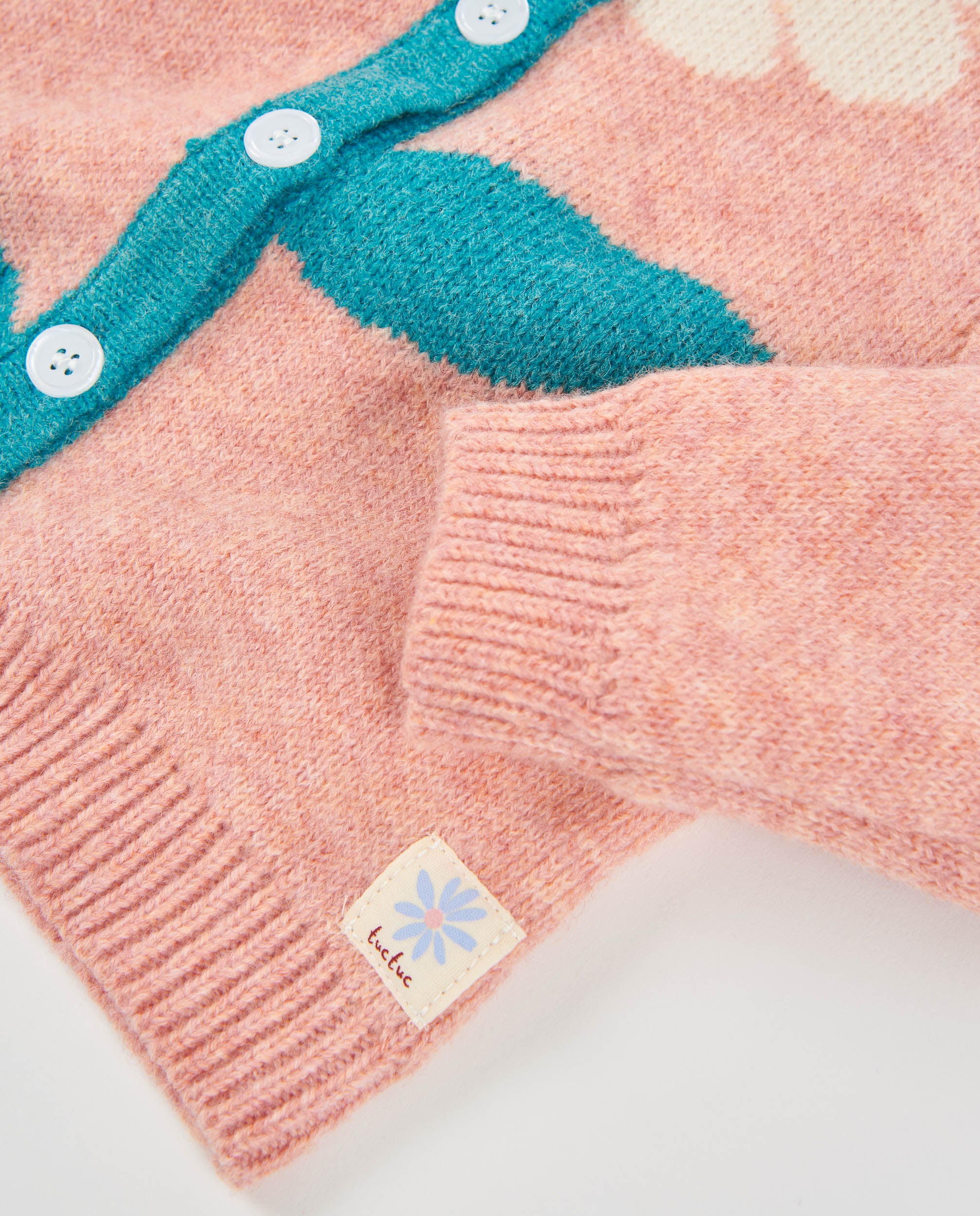 TucTuc Maglioni cardigan bambina ricamo rosa chiaro