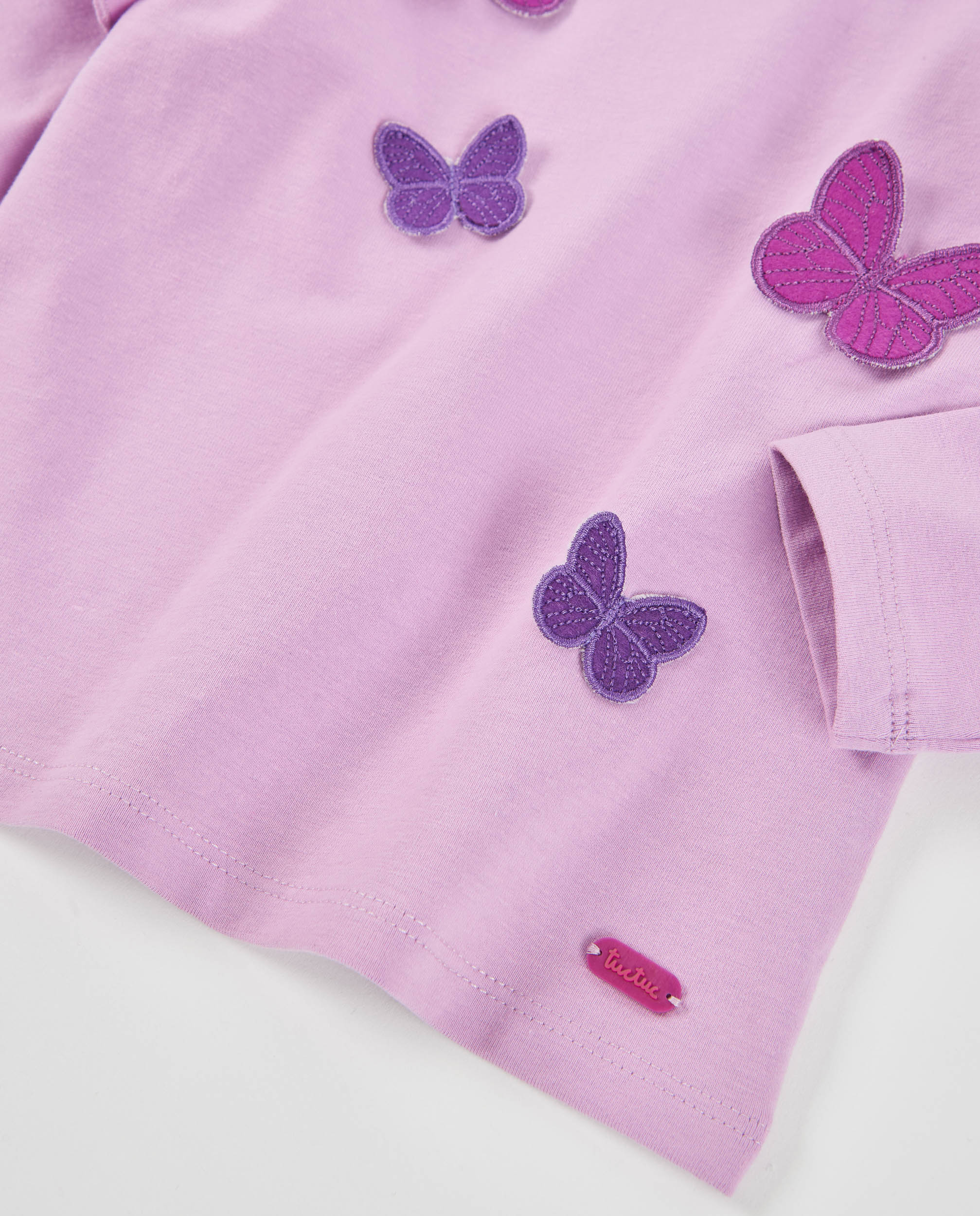 TucTuc Magliette maglia lilla bambina farfalle volant