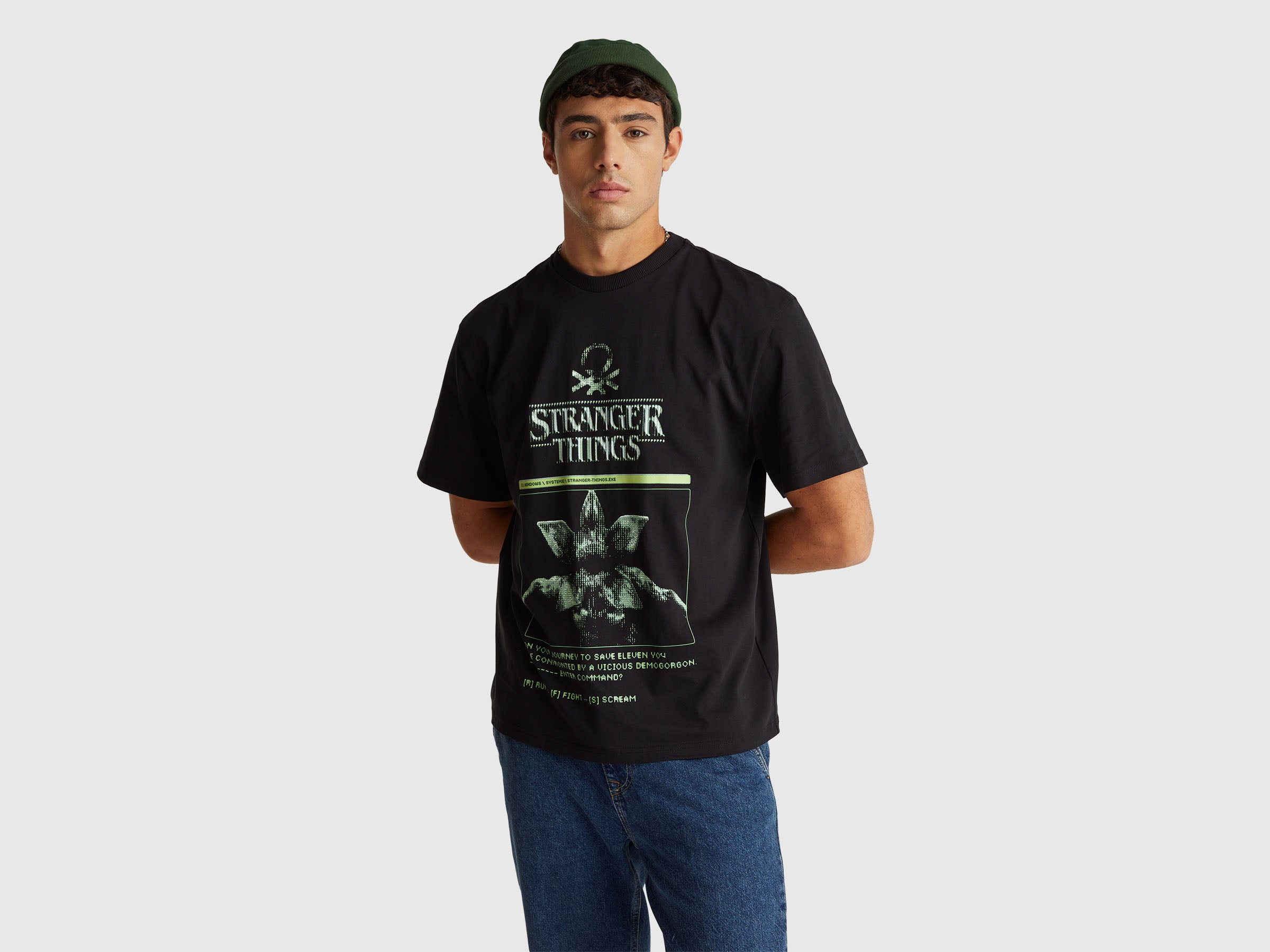 United Colors of Benetton T-Shirt cotone Stranger Things stampa M