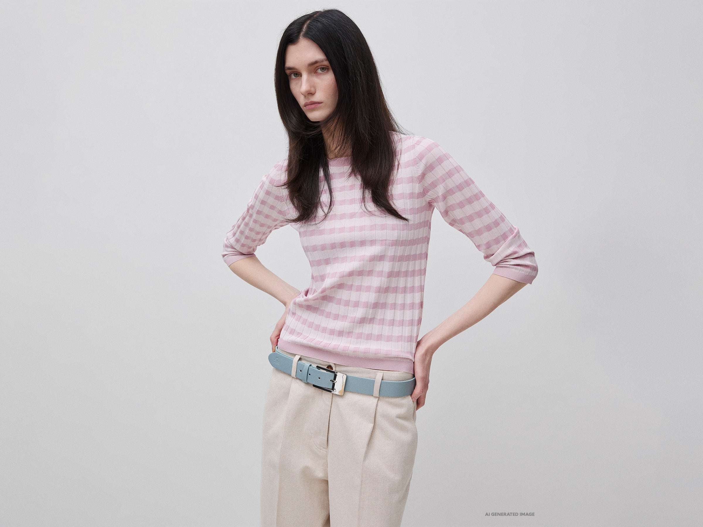 United Colors of Benetton Slim Fit Striped Sweater maglione righe S viscosa
