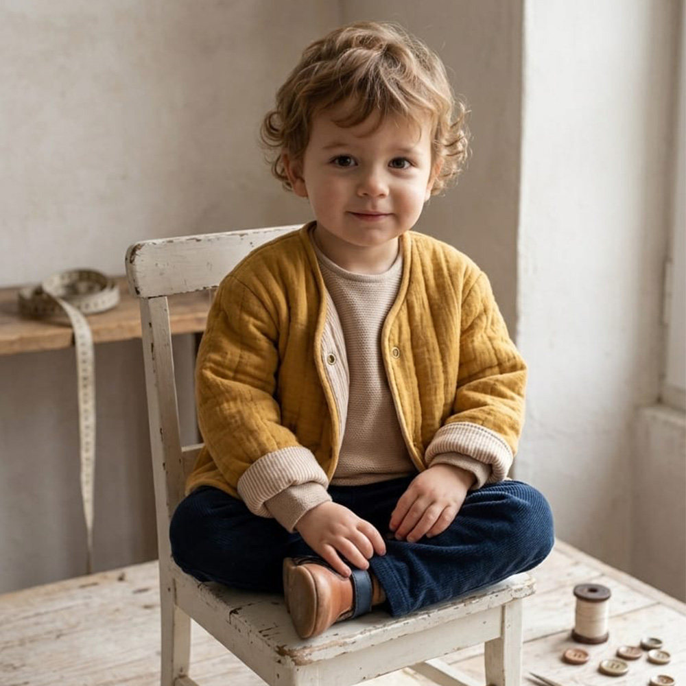 Petite Citrouille Mode Fille Naël giacca reversibile cammello