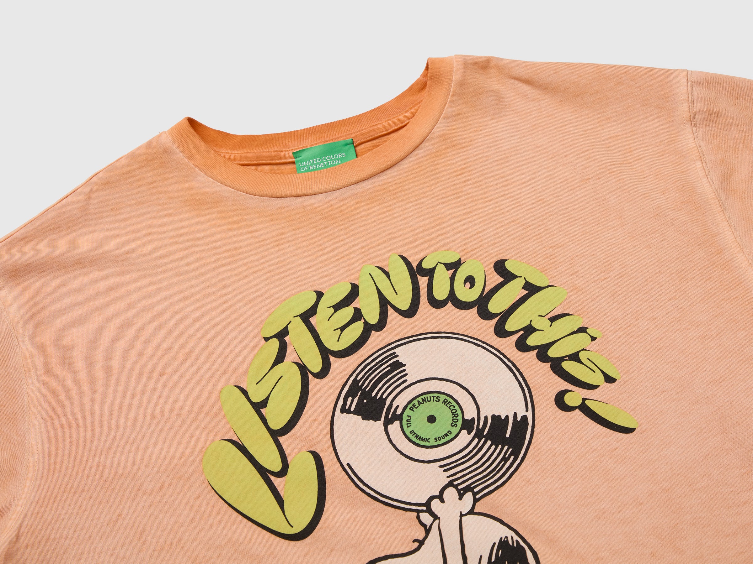Benetton Peanuts T-shirt oversize cotone stampa fronte retro