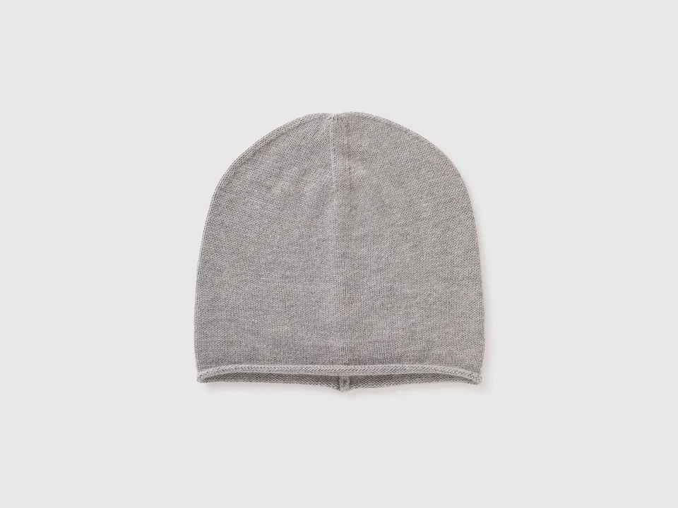 Benetton Beanie berretto lana cashmere tinta unita