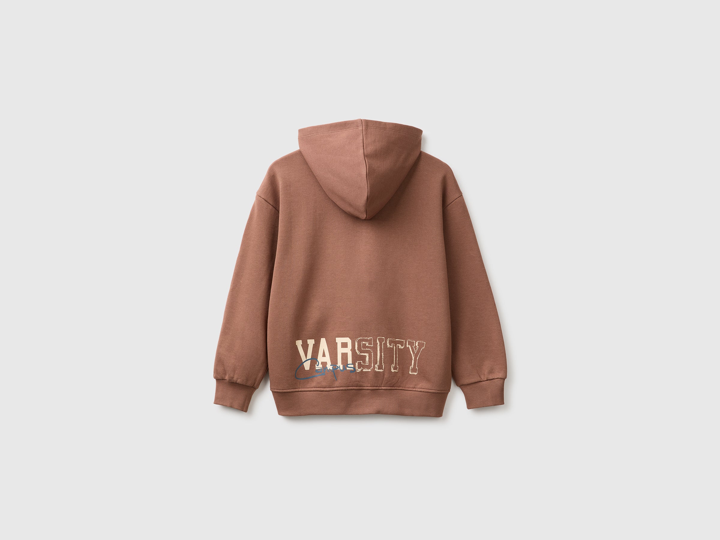 United Colors of Benetton Felpa con Cappuccio Zip Cotone Stampe