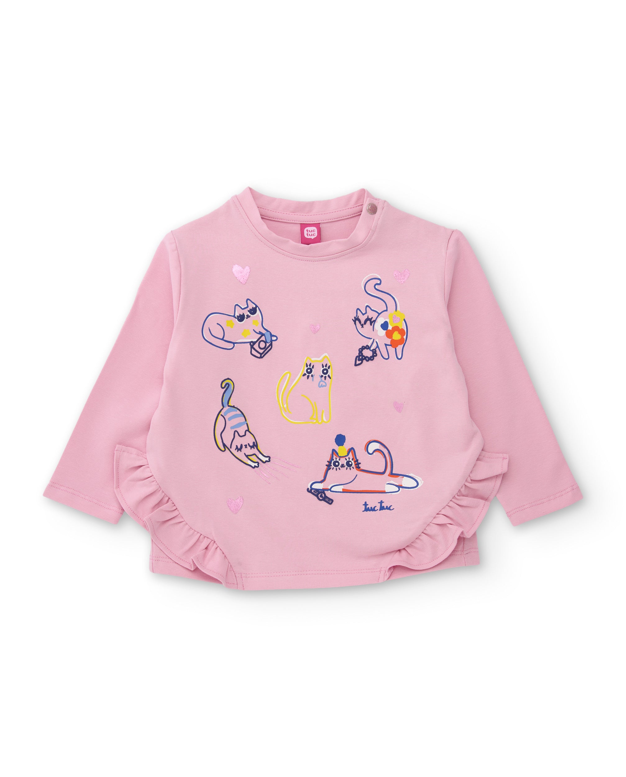 TucTuc Magliette Maglia Gatti Rosa Chiaro