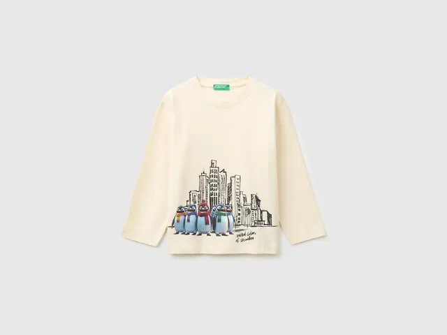 Benetton Maglietta Stampa Cotone Bio Taglia 104